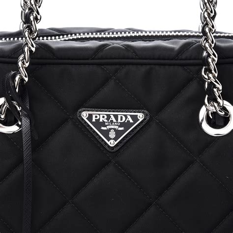 prada nylon tessuto impuntu quilted shoulder bag black|prada tessuto nylon backpack.